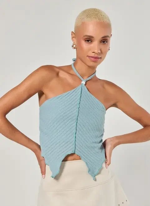 cropped verde tricô costura marcante cropped verde tricô costura marcante