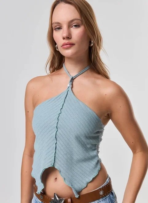 cropped verde tricô costura marcante cropped verde tricô costura marcante