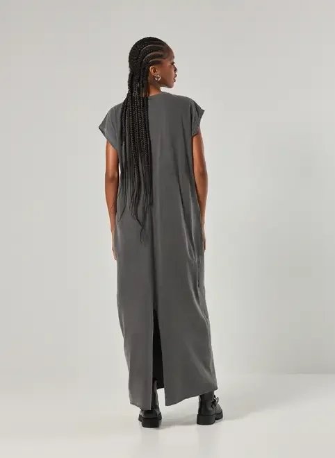 vestido midi preto estonado vestido midi preto estonado