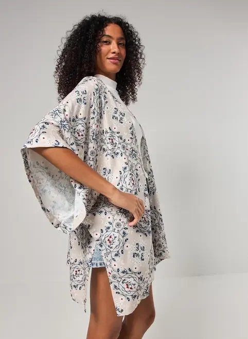 kimono creme estampa mística kimono creme estampa mística