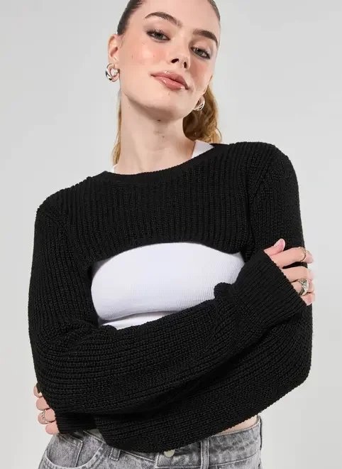 super cropped tricô preto super cropped tricô preto