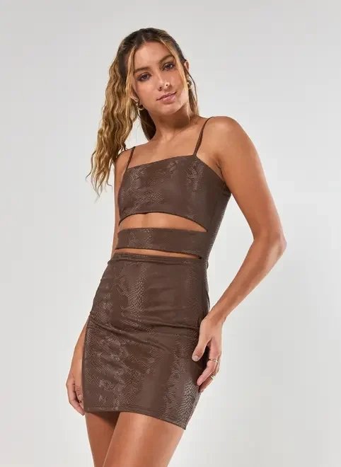 vestido tubinho marrom textura cobra vestido tubinho marrom textura cobra