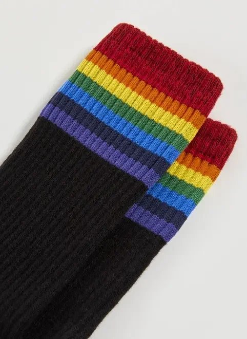 meia preta arco-íris meia preta arco-íris