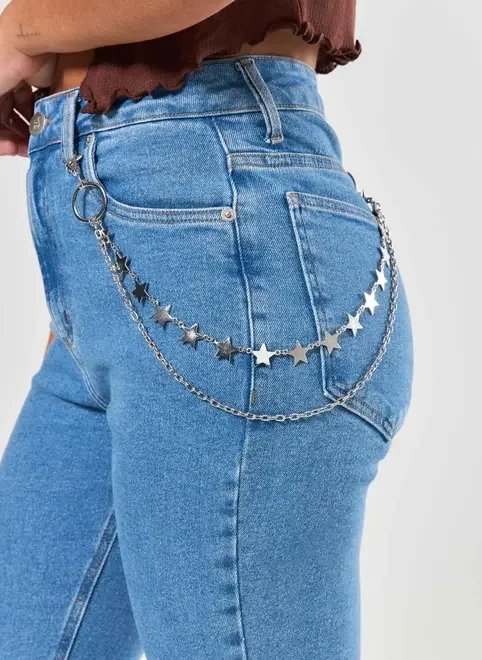 chaveiro corrente estrelas prateadas chaveiro corrente estrelas prateadas