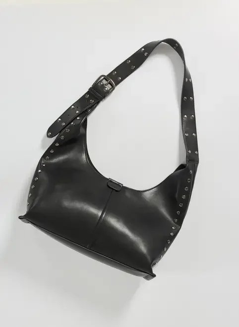 bolsa shopper preta com tachinhas bolsa shopper preta com tachinhas