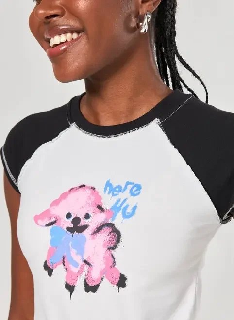 mini tee raglan grafite cachorro mini tee raglan grafite cachorro