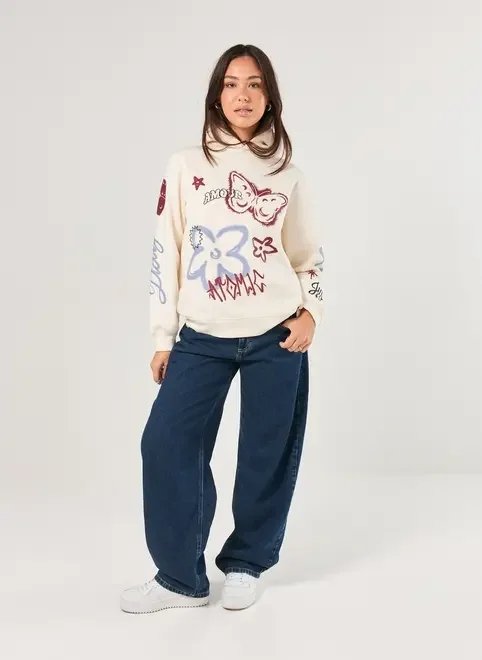 moletom oversized off-white grafite moletom oversized off-white grafite