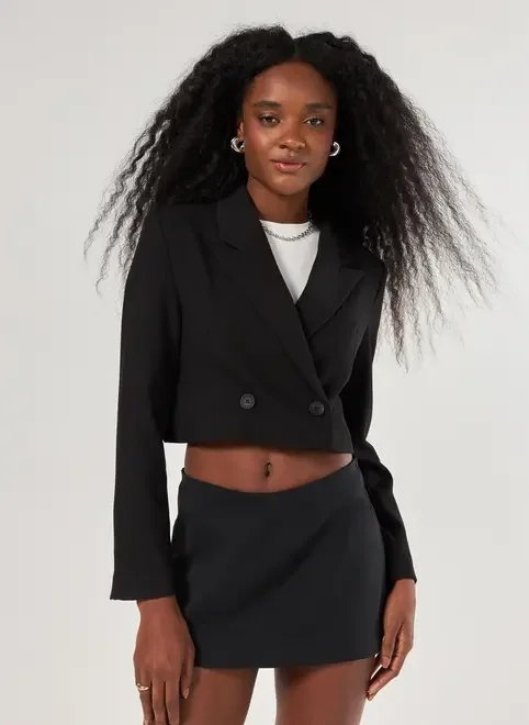 blazer cropped preto blazer cropped preto