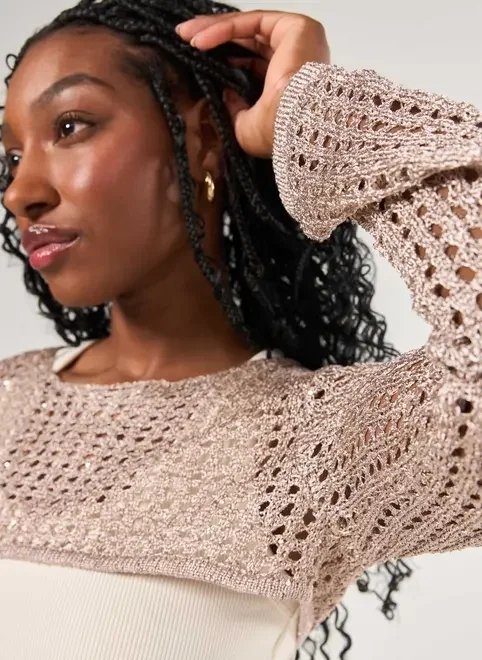 super cropped tricô com brilho super cropped tricô com brilho