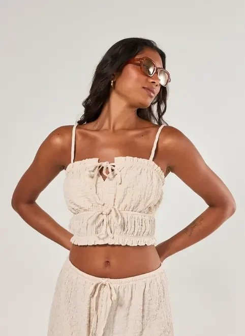 cropped texturizado amarração cropped texturizado amarração