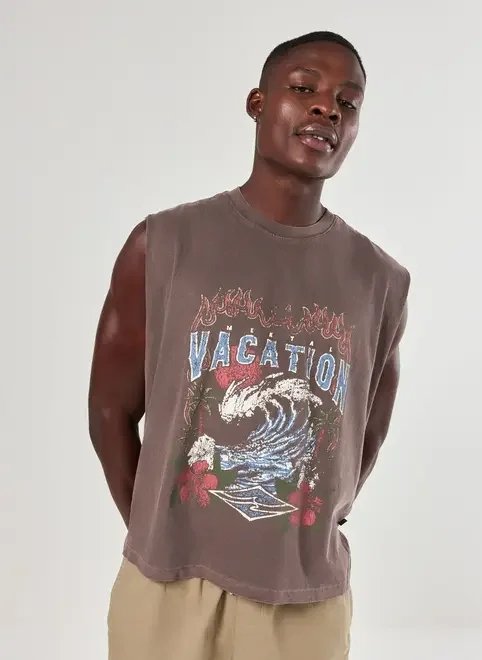 regata sleeveless box marrom estonada regata sleeveless box marrom estonada