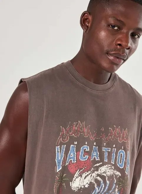 regata sleeveless box marrom estonada regata sleeveless box marrom estonada