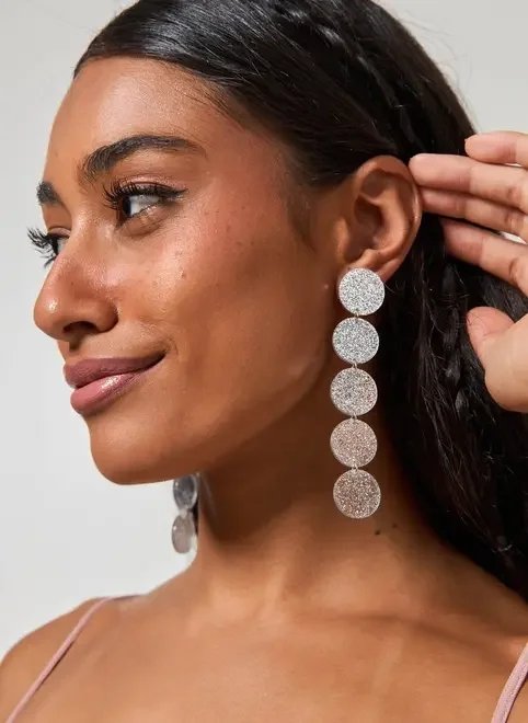 brinco círculos glitter brinco círculos glitter