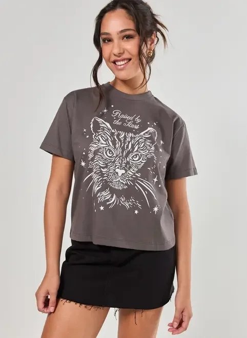 camiseta chumbo gato místico camiseta chumbo gato místico