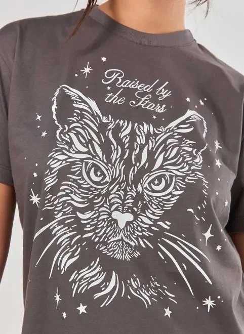 camiseta chumbo gato místico camiseta chumbo gato místico