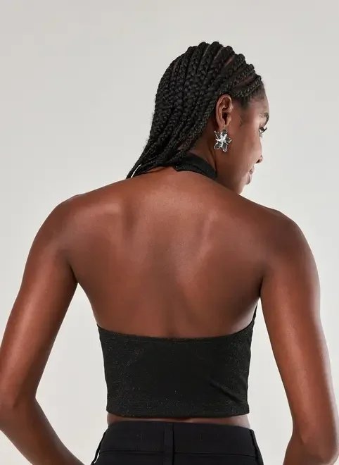 blusa cropped frente única com brilho blusa cropped frente única com brilho