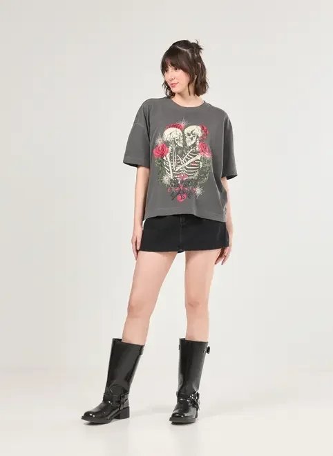 camiseta preta estonada caveira camiseta preta estonada caveira