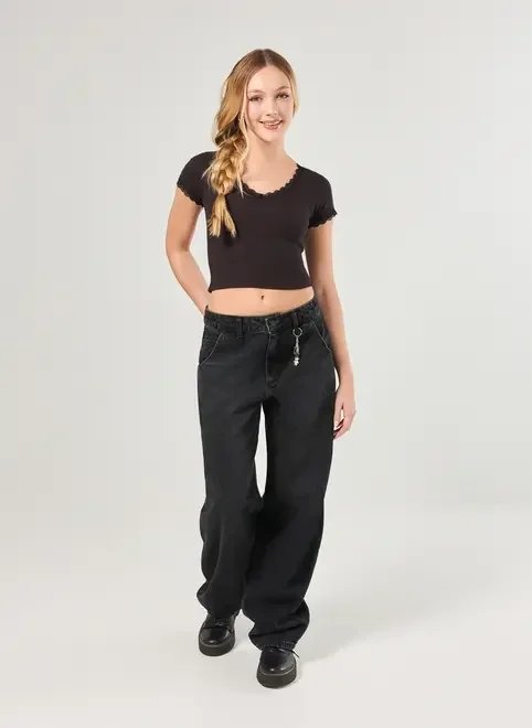 cropped preto detalhes renda cropped preto detalhes renda