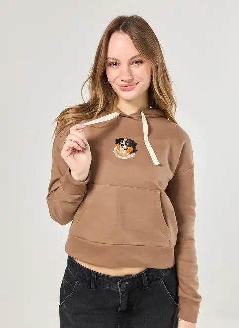 moletom marrom bordado doguinho moletom marrom bordado doguinho