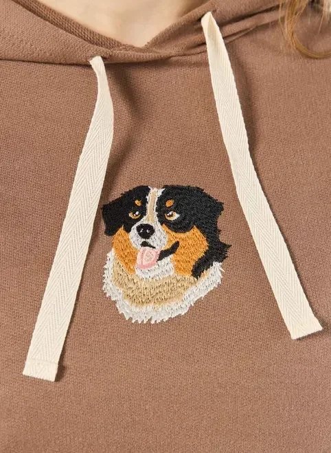 moletom marrom bordado doguinho moletom marrom bordado doguinho