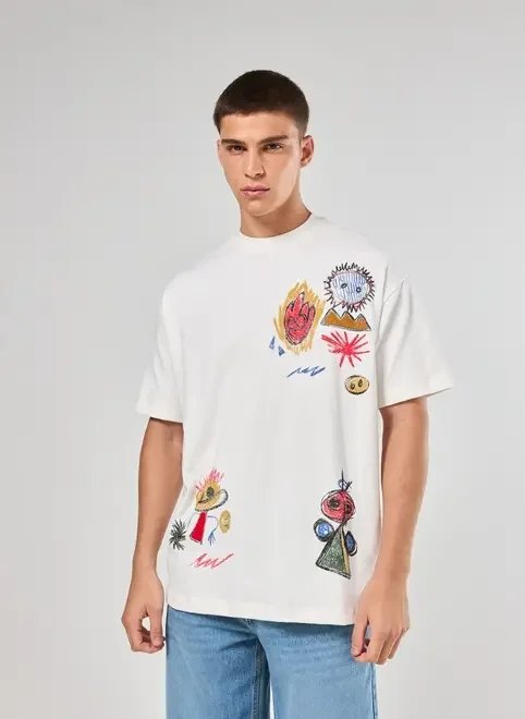 camiseta relaxed estampa desenhos camiseta relaxed estampa desenhos