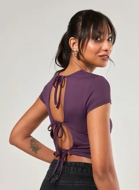 cropped poliamida com amarração cropped poliamida com amarração