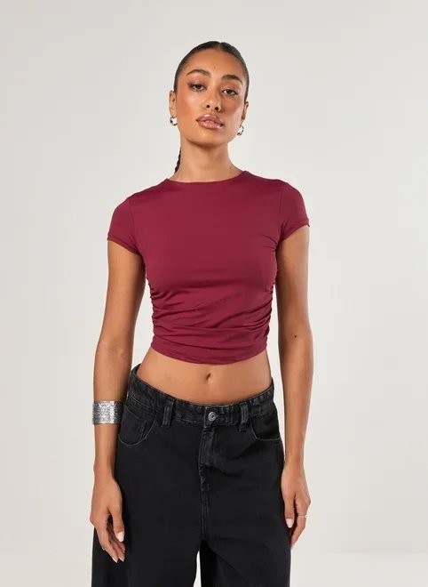 cropped poliamida com amarração cropped poliamida com amarração