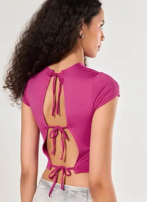 cropped poliamida com amarração cropped poliamida com amarração