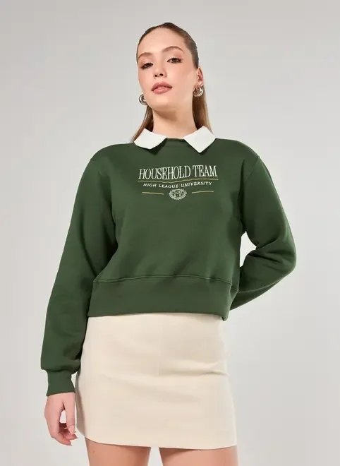 moletom verde com golinha college moletom verde com golinha college