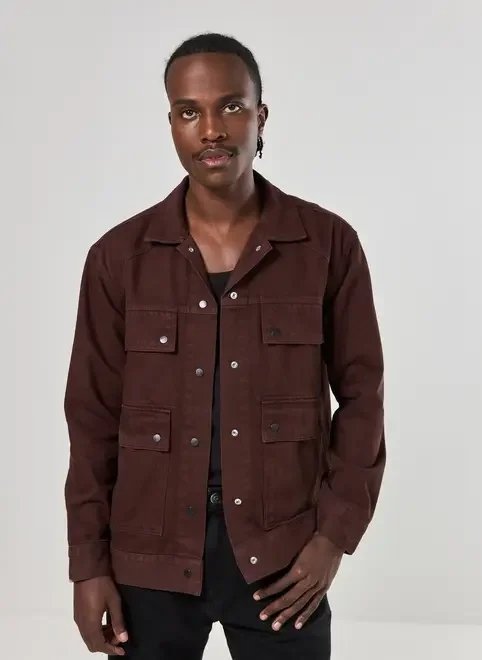 jaqueta sarja parka marrom jaqueta sarja parka marrom