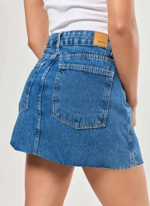 saia jeans costuras marcantes saia jeans costuras marcantes