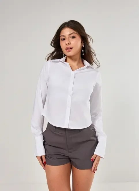 camisa alfaiataria manga longa off-white camisa alfaiataria manga longa off-white