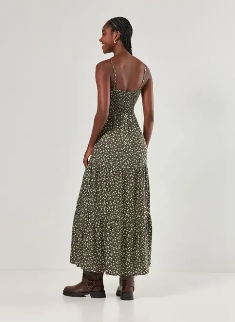 vestido longo verde florido vestido longo verde florido