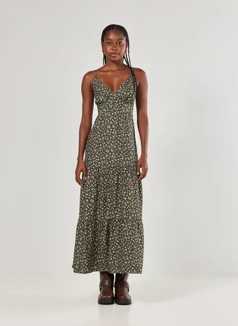 vestido longo verde florido vestido longo verde florido