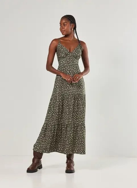 vestido longo verde florido vestido longo verde florido
