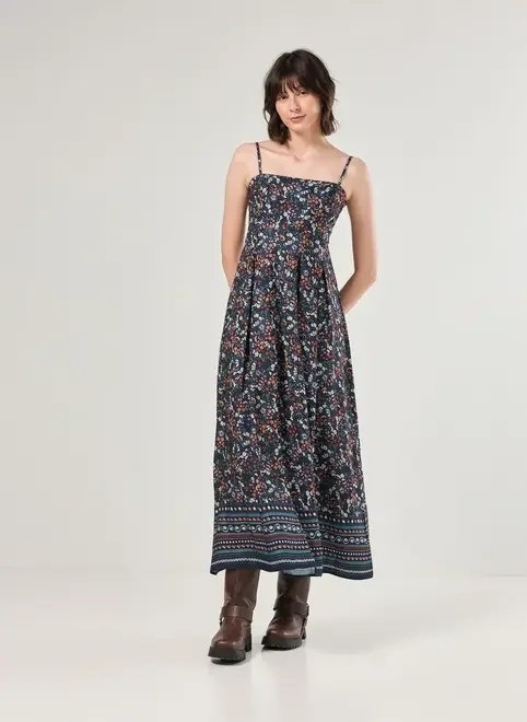 vestido midi marinho estampa mística vestido midi marinho estampa mística