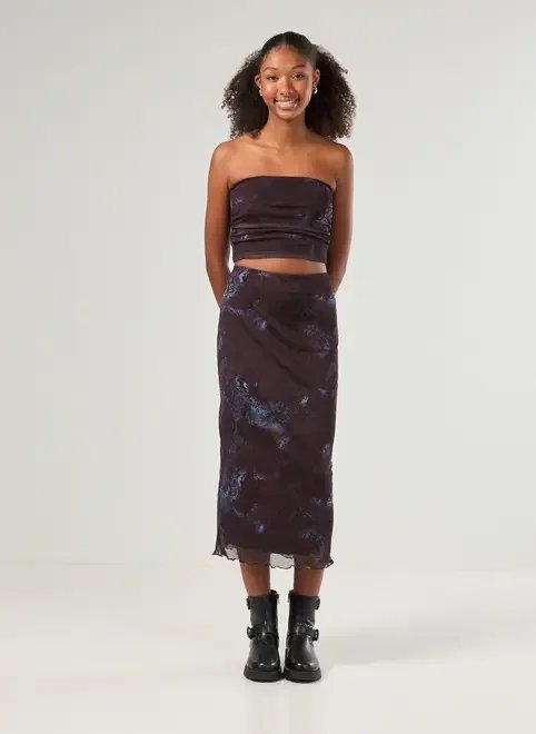 saia midi tule estampa cobra saia midi tule estampa cobra