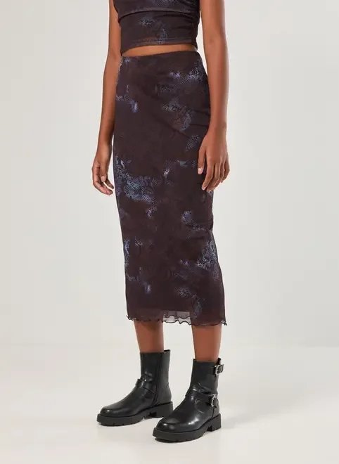 saia midi tule estampa cobra saia midi tule estampa cobra