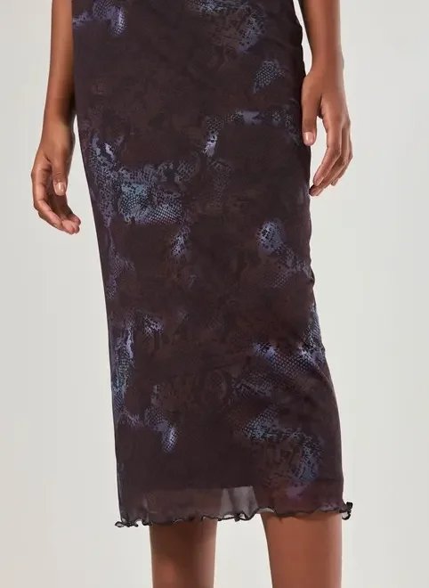 saia midi tule estampa cobra saia midi tule estampa cobra