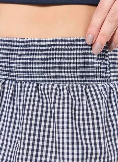 saia babados lastex xadrez azul saia babados lastex xadrez azul