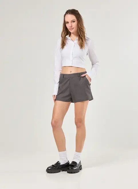 short alfaiataria chumbo short alfaiataria chumbo