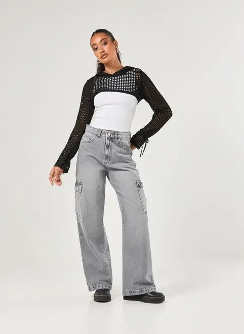 super cropped em tricô com capuz super cropped em tricô com capuz