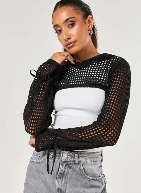 super cropped em tricô com capuz super cropped em tricô com capuz