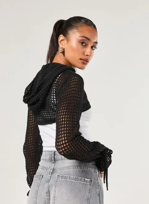 super cropped em tricô com capuz super cropped em tricô com capuz