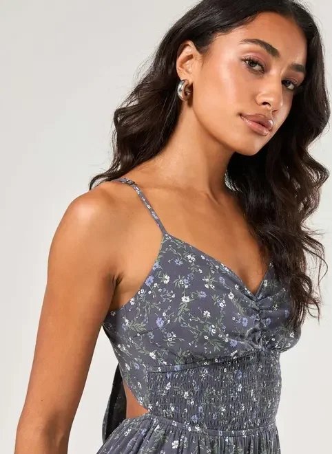 vestido longo azul florido vestido longo azul florido