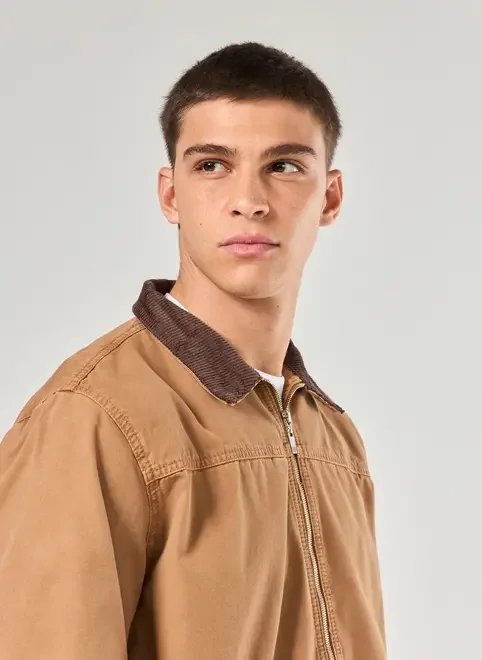 jaqueta em sarja marrom jaqueta em sarja marrom