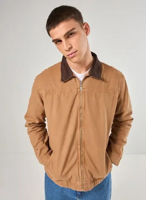 jaqueta em sarja marrom jaqueta em sarja marrom