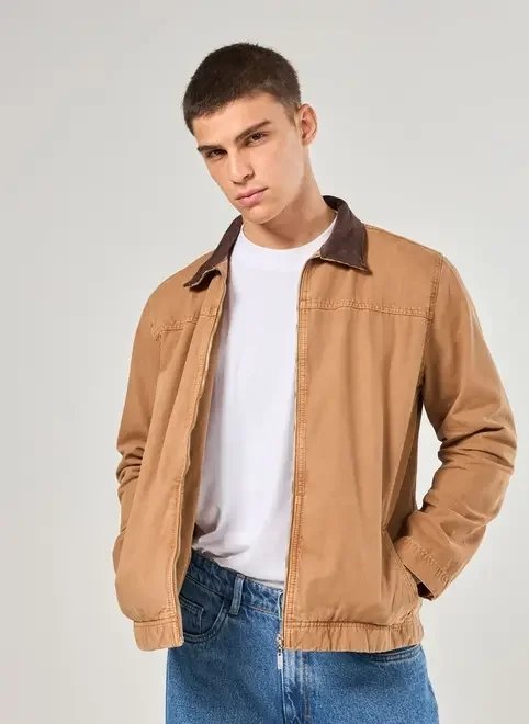 jaqueta em sarja marrom jaqueta em sarja marrom