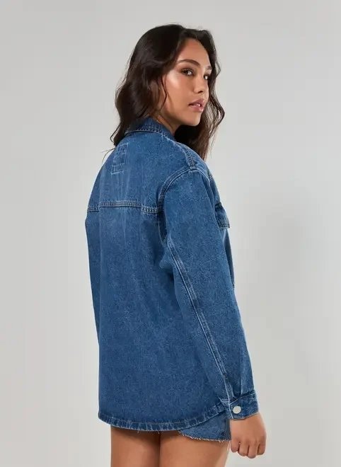jaqueta jeans estilo camisa bolsos jaqueta jeans estilo camisa bolsos