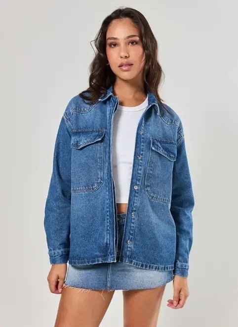jaqueta jeans estilo camisa bolsos jaqueta jeans estilo camisa bolsos